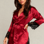 Elysian Series - Satin Robe with Black Lace Back - Red